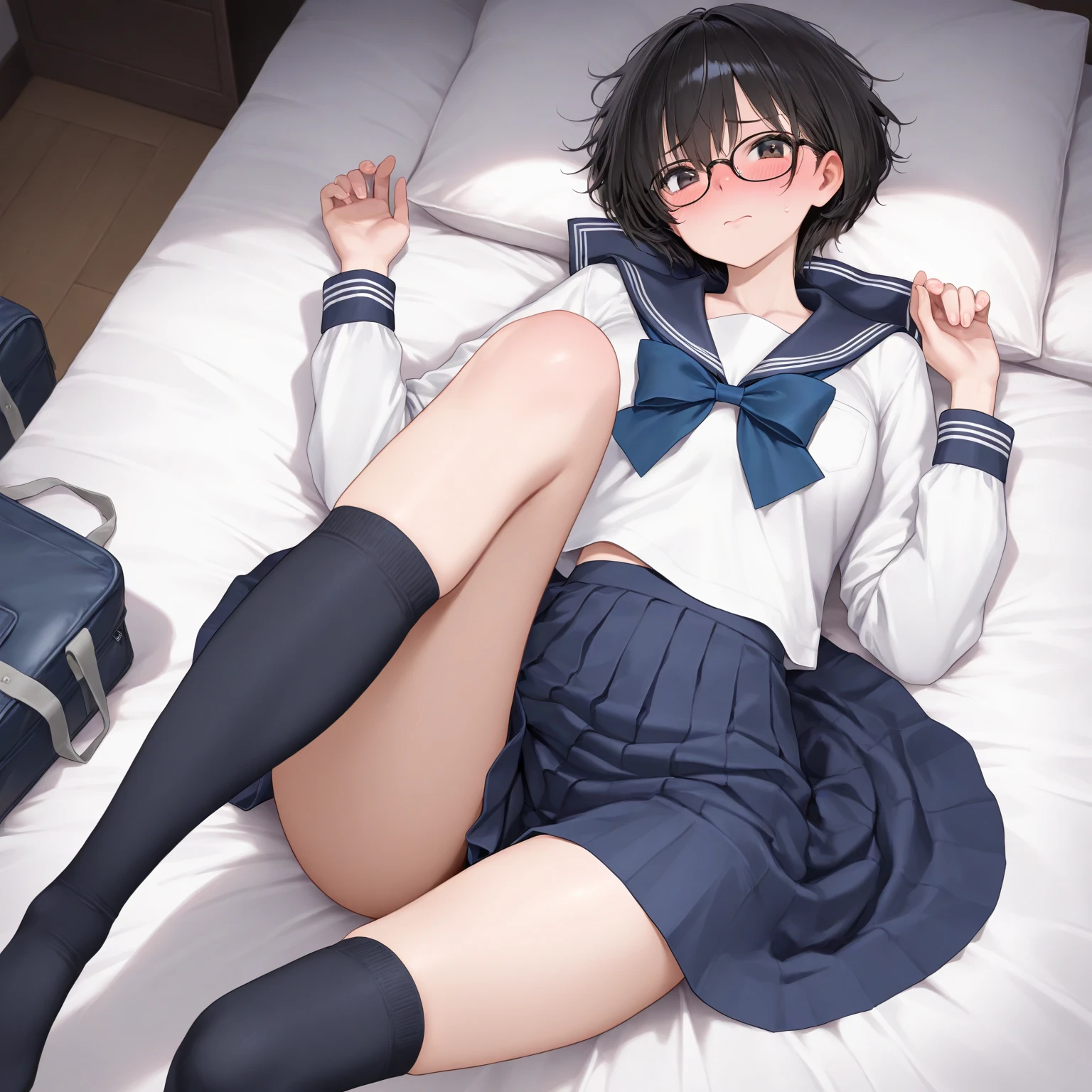 School Uniform,Skirt,Panty Shot,School,M-shaped spread legs