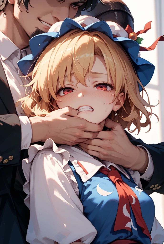 score_9, score_8_up, score_7_up, source_anime, best quality, masterpiece, official art, absurdres, highres, ultra-detailed,waifu2x,Collection: Slice of Life,break,djeeta \(granblue fantasy\),short hair, blonde hair, gloves, hat, brown eyes, jacket, sweat, (nipple:0.6), sweat, saliva, (yawn:0.5),blush,penis, twitching penis, oral sex, rape, felatio, hand on girl's head, cum, motion lines,projectile cum, facial, bukkake, hot breath, sound effects, outdoors, alley, ,break,(clear line illustration:1.2), super detailed skin,very high resolution, very aesthetic, Best sexual lighting powered by famous artist, 8k,cute picture,beauty illustration,photoshop_(medium),,(Detailed Lighting),best anime 8k konachan wallpaper, pixiv contest winner,