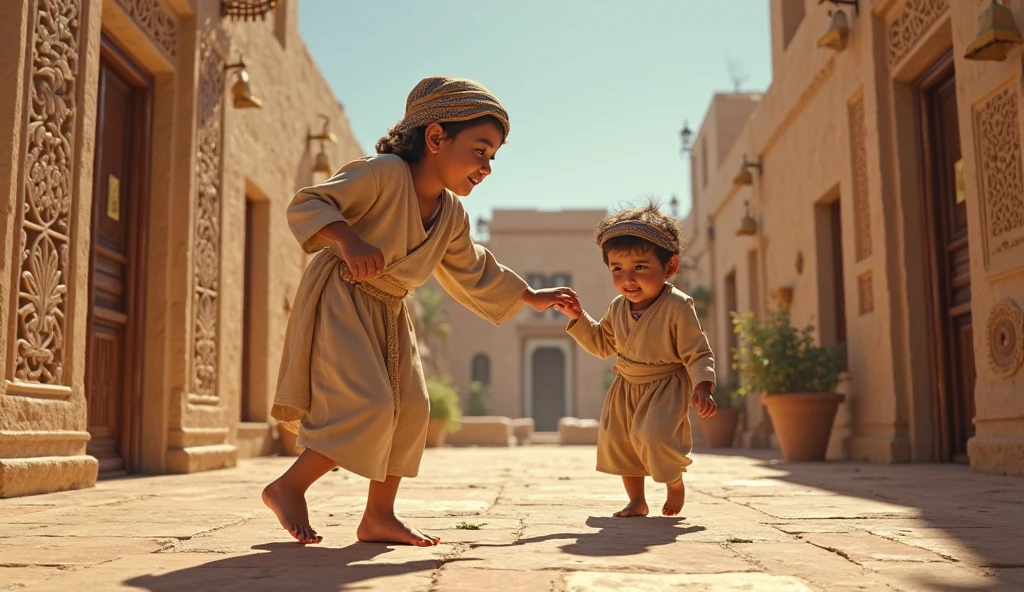 Bambino israeilia gioca con un bambino palestinese e ridono felici