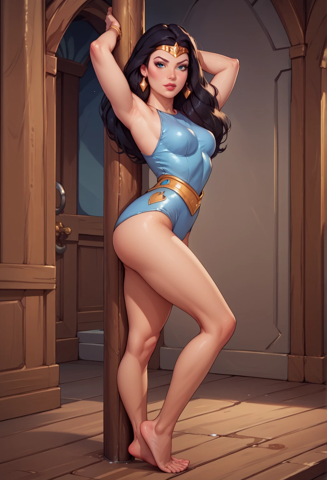 A sexy Asian girl (age 20),big butt, slim waist, tiny outfit,back to the viewer, distressing,waiting to get in the bathroom,lots of worry about needing to pee badly, comically distressed,in extreme distress,desperate and clenching her legs,grabbing her crotch,holding it tight,desperately needing to pee,bathroom urgency,waiting to get in the bathroom,wrinkling her forehead,pressed against the door, expression of discomfort and desperation,tears in her eyes,she is struggling with her bladder,she is in a lot of physical discomfort,her face is flushing,flushed cheeks,slightly bent over,shaky hands,pushing against the door,bathroom access denied,visible discomfort, set in a busy night club, (best quality,4k,8k,highres,masterpiece:1.2),ultra-detailed,(realistic,photorealistic,photo-realistic:1.37),HDR,UHD,studio lighting,ultra-fine painting,sharp focus,physically-based rendering,extreme detail description,professional,vivid colors,bokeh,portraits,landscape,horror,anime,sci-fi,photography,concept artists,colored tones,warm lighting, show her entire body head to toe, no nudity, safe for work