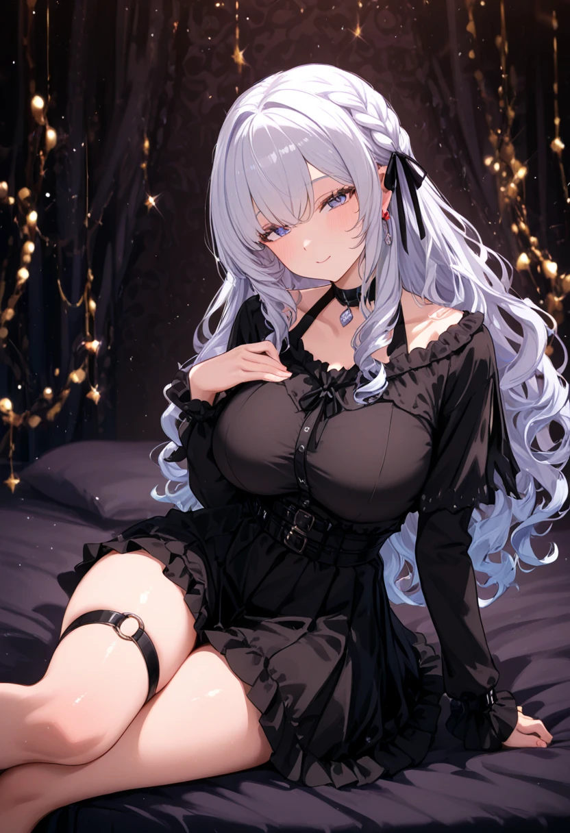 ((tmasterpiece:1.4,Best quality))+,(hyper-detailing)+,(Blindfold)+,(pointy ears:1.5),
(cute girls),15year old,(Cover your eyes with a black cloth:1.15),(Long pale pink hair,long braid,Bushy hair:1.5),(wariza:1.2),pale-skinned,seduct smile,black crystal block,God of darkness'Fe,Red crystal on forehead,Dragon tail,black crown,White Bone Throne,Dead tree,With his eyes closed
(She was wearing a shabby pink dress,grey dress,bone pattern,:1.5),(black Bracelet:1.4)The sleeves are extra-long,black spiked headdress,dense teeth,white colossus,Dream bubbles,black fingernails,red apple,Sitting on an old wooden chair,metal chains,Black silk gloves,old
(Demon Maiden:1.1),
(dawn light:1.2),
(Thick black and white:1.16),(depth of fields:1.4),Complicated details,color mixing,Detailed route,Excellent,super detailing,The content is very detailed,(hight contrast:1.11),wind,Amazing cleavage,beautidful eyes,messy hair,(best illuminate,Extremely Delicately Beautiful), ((movie light lighting)), (seen from the side:1.3),8K,tmasterpiece,Best quality,cinematic Film still from,1 plump girl,(Close-up cleavage:1.1),bright,Interesting,gentlesoftlighting,(bauhaus,shape,line engineering,Abstract:1.1)offcial art, Unity 8k Wallpaper, ultra - detailed, Beautiful and beautiful, tmasterpiece, Best quality, (dynamic angle:1.4),Perfect NwsjMajic,(tmasterpiece,top-quality,Best quality,offcial art,Beauty and aesthetics:1.2),The content is very detailed,rich colourful,highest details,