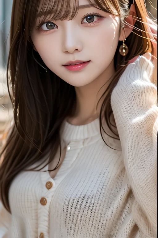 Beautiful girl, Hair that falls over the shoulders, Clear Eyes, Smooth Hair, Exquisite and perfect features, The most beautiful big eyes, Long eyelashes, The gentle eyes of a lying silkworm, Pouting, Dynamic Angle, Ultimate image quality, Highest precision, Accurate and perfect human body, necklace, Beautiful bust, close, Outdoor, The background is flowers and plants, Long Shot,Beautiful slim legs,Above the knee images