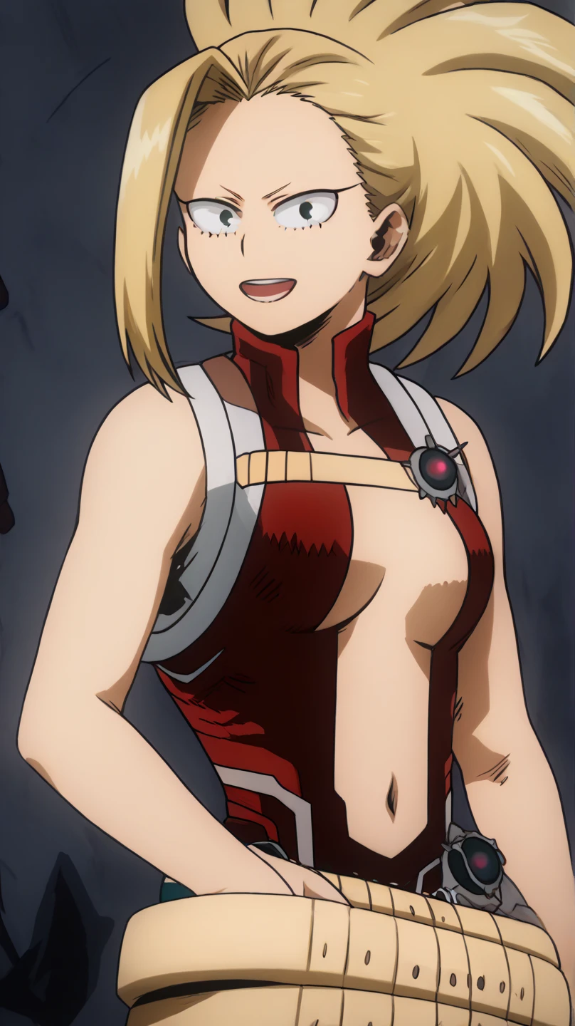 Yamato, 1 Girl, Anime Girl, Top Quality, Bodybuilding, Muscular, Big, Wallpaper, Hotel, Blush, Side Visible Pose, Seductive, red eyes, oni,