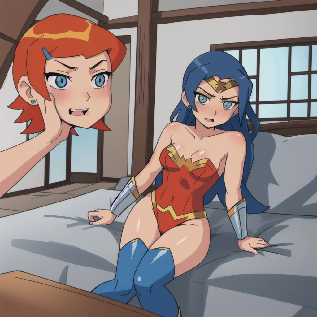 1girl, ahri \(league of legends\), black hair, cleavage, wearing a ((big diaper)), (diapered), red elegant gown,