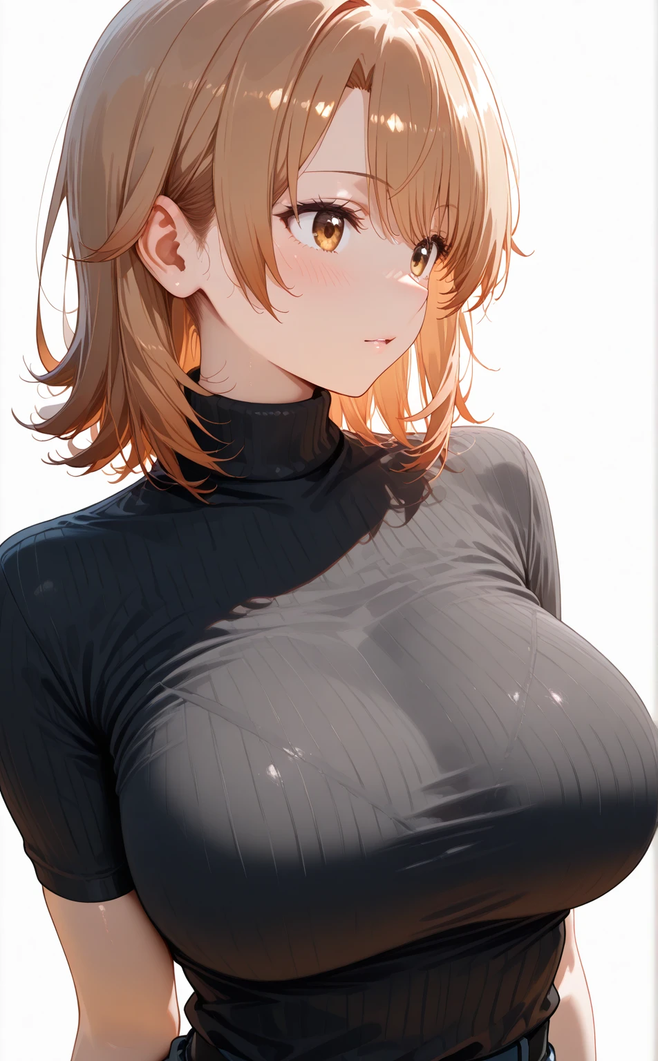 Very detailed, beautiful, Highest quality, detailed beautiful round eyes, beautiful detailed face, Whole Body Ezbian, 1 female, Bob Hair, (Random color hair, Golden mesh), Long eyelashes, Thick mascara, Dark eyeliner, Toned thighs, 40 years old, (Random color turtleneck tight dress), Perfect Face, Perfect body, Sexy pose, (Cute Smile), Random Location, nature, (Background Asahi), (alone), ((masterpiece, Highest quality, High resolution, Pixel Perfect, 8k,))