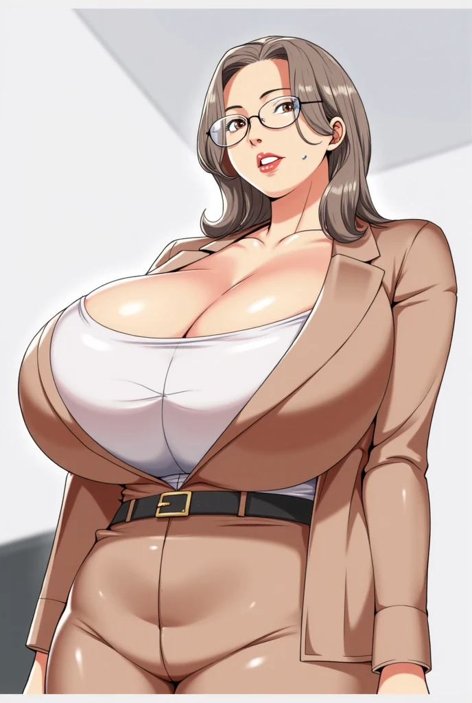 Woman with black hair, with big breast, pubic hair, (naked), beautiful nose, beautiful finger, beautiful face, sad smiling, masterpiece, high quality, detailed, Photoshop, busty, mature female, milf, village background, looking at viewer, blush face, showing her pussy, big ass, sweating, full body, orgasme face, blush face, long hair, standing, glasses, (hand on chest), pantyhouse.