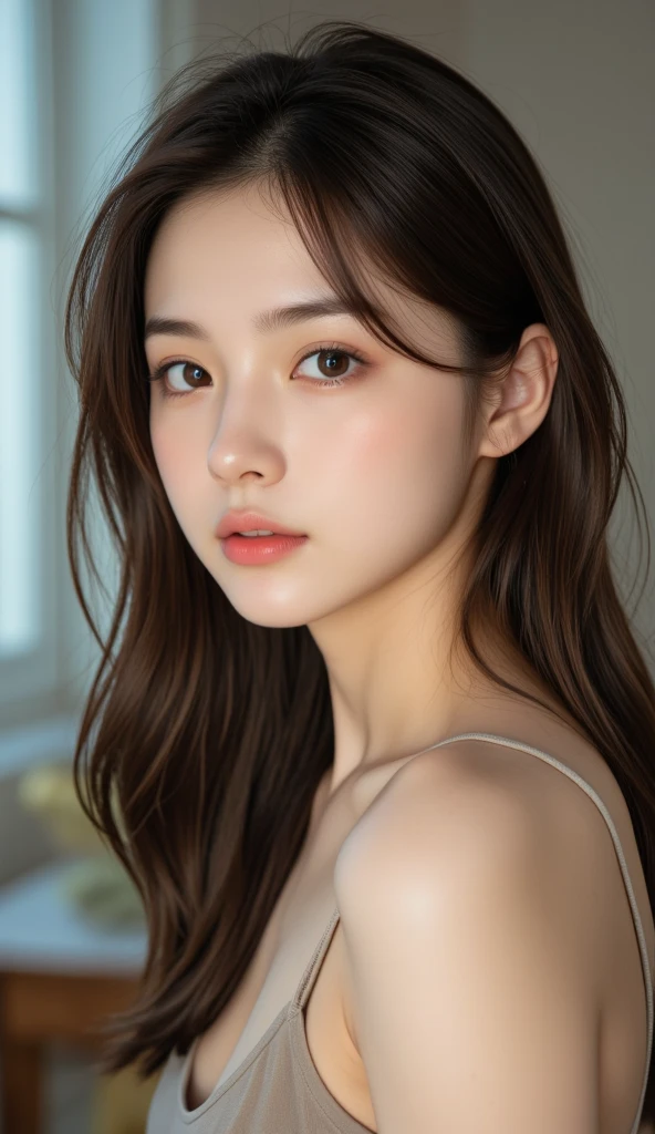 Highly detailed illustration、Super detailed、(Highest quality、4K、8k、High resolution、masterpiece:1.2)、Super detailed、(Realistic、フォトRealistic、フォトRealistic:1.37)、Finely detailed、High resolution、8K Wallpaper、Perfect dynamic composition、Beautiful detailed eyes、female teacher、Suit Style、Sexy Cosplay、Natural color lips、Cleavage、Dynamic pose、Fit Body、Natural light、Bright colors、Structure of the film、Surreal、Intricate details、Sharp focus、Physically Based Rendering、professional art、Top view、Looking up、stare、Blushing and humiliated