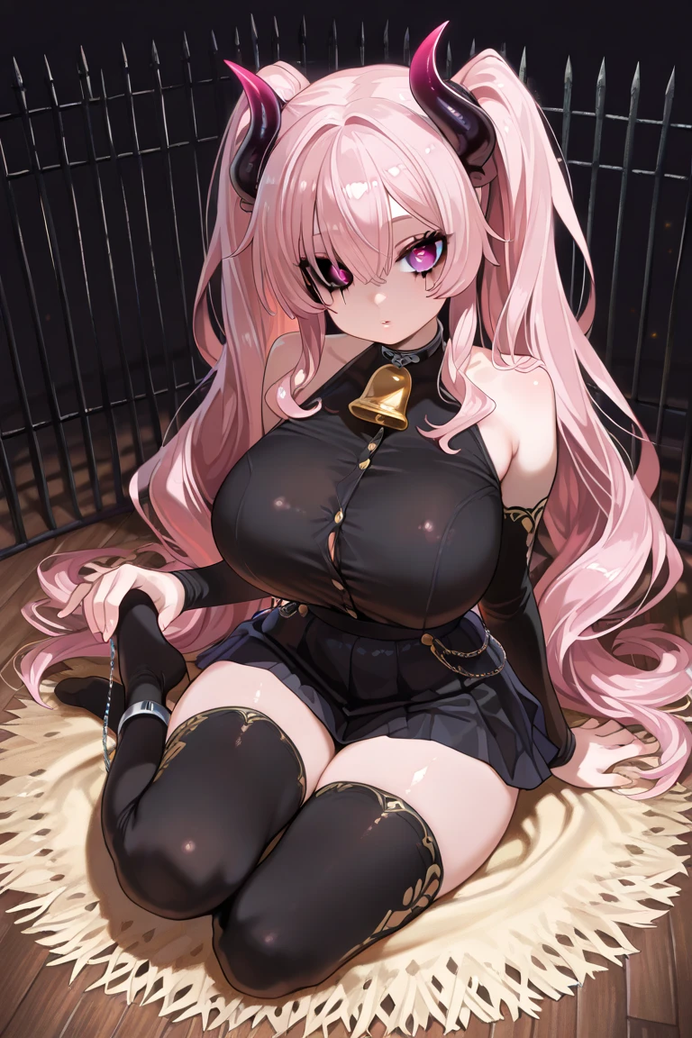 
masterpiece, highest quality, 1 girl, alone, pretty girl, ((Magenta pink hair, wavy twin tails, Blunt bangs, Straight bangs, Light blue striped hair)), Magenta Eyes, Detailed eye drawing, Thick eyebrows, Black nails, ((Lots of earrings)), High chroma, Depict facial features with subtlety, Exquisite Metal Jewelry, Dramatic composition, Cinema Lighting、
((masterpiece:1.4, highest quality)), ((masterpiece, highest quality)),Girl Being Raped、Her thighs are being held up by both hands、Girl glaring at、(Composition looking up from below)、Nipplesをみせている、Angle looking from bottom to top、A girl resisting being attacked、Showing a vagina、clavicle, 全naked、Nipples、Ecstasy、orgasm、Chained collar、necklace、insult、Creampie、(((NSFW)))，highest quality、Beautiful girl、naked、Eyes closed、Feeling facial expression、(((NSFW)))，highest quality、Limbs、Full Finger、Beautiful girl、Kneeling Woman、(((torture:1.2、The girl is tied up in chains:1.5、The girl&#39;s arms stretched out、The girl was hung by chains，My feet don&#39;t touch the ground:1.5、The girl&#39;s right arm is locked、It&#39;s being pulled to the top right corner、The girl&#39;s left arm is pulled by a chain to the top left corner.、The girl&#39;s right leg is being held down by a chain、The girl&#39;s left leg is locked，The left leg is pulled down)))、(((The girl has chains wrapped around her body:1.5))