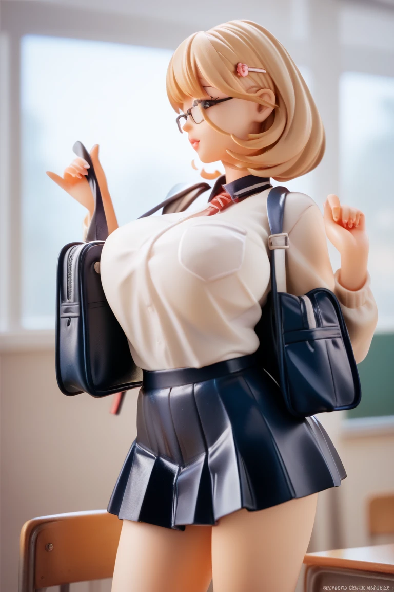akizuki airi. oni chichi, masterpiece, best quality, super detailed, illustration, flat color, depth of field,
1 girl, young, anime, going home, full-length, blonde, twintails, looking at the viewer, red pleated miniskirt, wet white button-down shirt, school uniform, serafuku, blue tie, no bra, black tights, small backpack, detailed leather texture, detailed fabric texture, beautiful detailed face, big breasts, blue eyes, pregnant, tired, light smile, pink panties
