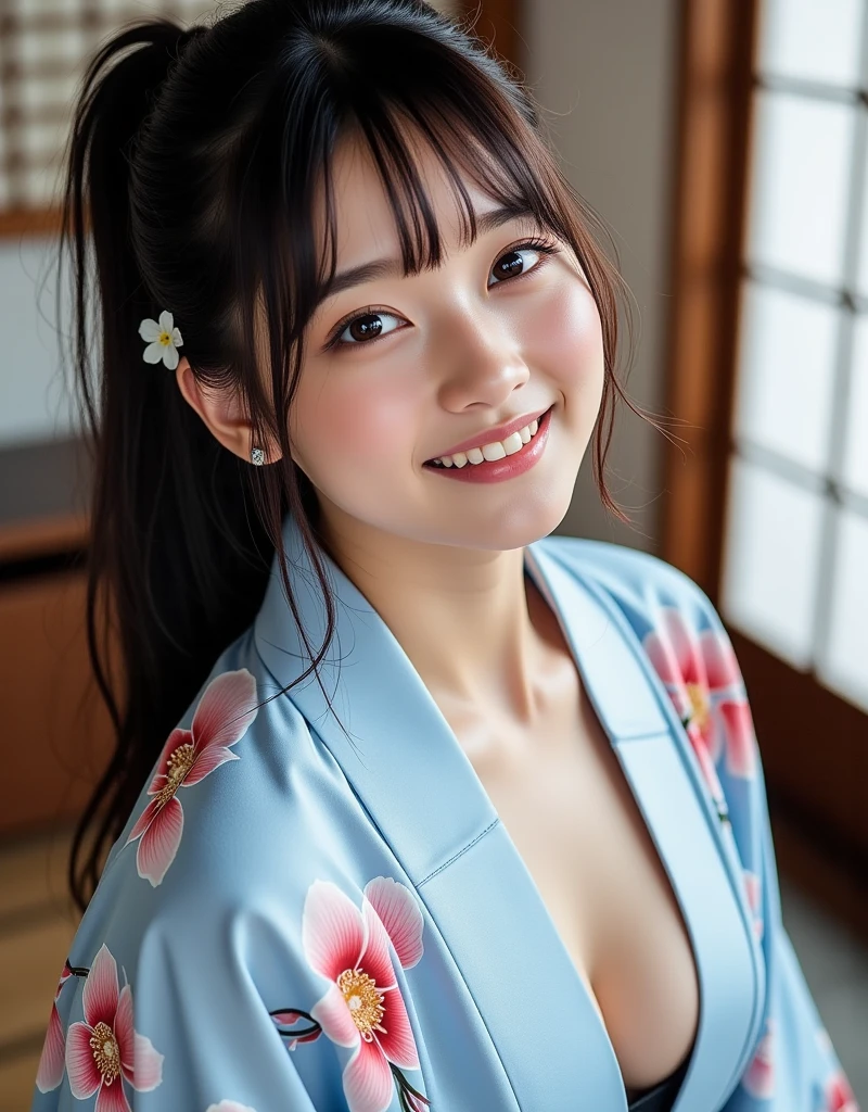 (8K、Raw photography、top-quality、masterpiece:1.2)、(reallistic、Photorealsitic:1.37)、The ultra -The high-definition、1 girl in、cute little、solo、natta、(Nasal redness)、(A smile:1.1)、(are open)、Colossal tits、beautidful eyes、(short-hair:1.2)、(((Fireworks in the sky、natta)))、(kimono、yukata)、cleavage on the chest、perfect bodies、Perfect fingers、profetional lighting、goddess of Japan、gravure、Detailed face and skin texture、A detailed eye、Raw photo、((Perfect ))、(((fullnude)))、((Disheveled yukata))、((are visible))、((Female genitalia are visible))、((sexypose))