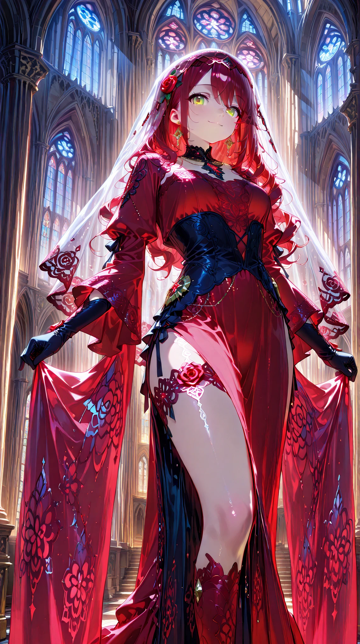 Fate Nero Claudius Crimson Dress Roman Emperor A blizzard of rose petals Beauty Throne