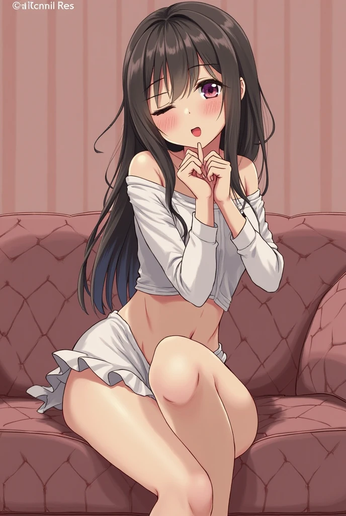 ((highest quality、High resolution、Highly detailed CG Unity 8K wallpaper))、detailed face、perfect body、unparalleled beauty、beautiful breasts、open your legs、shy smile、I'm seducing you、sing、dance、((She lifts up her skirt and shows no panties on the live stage))、Love juice dripping from the vagina