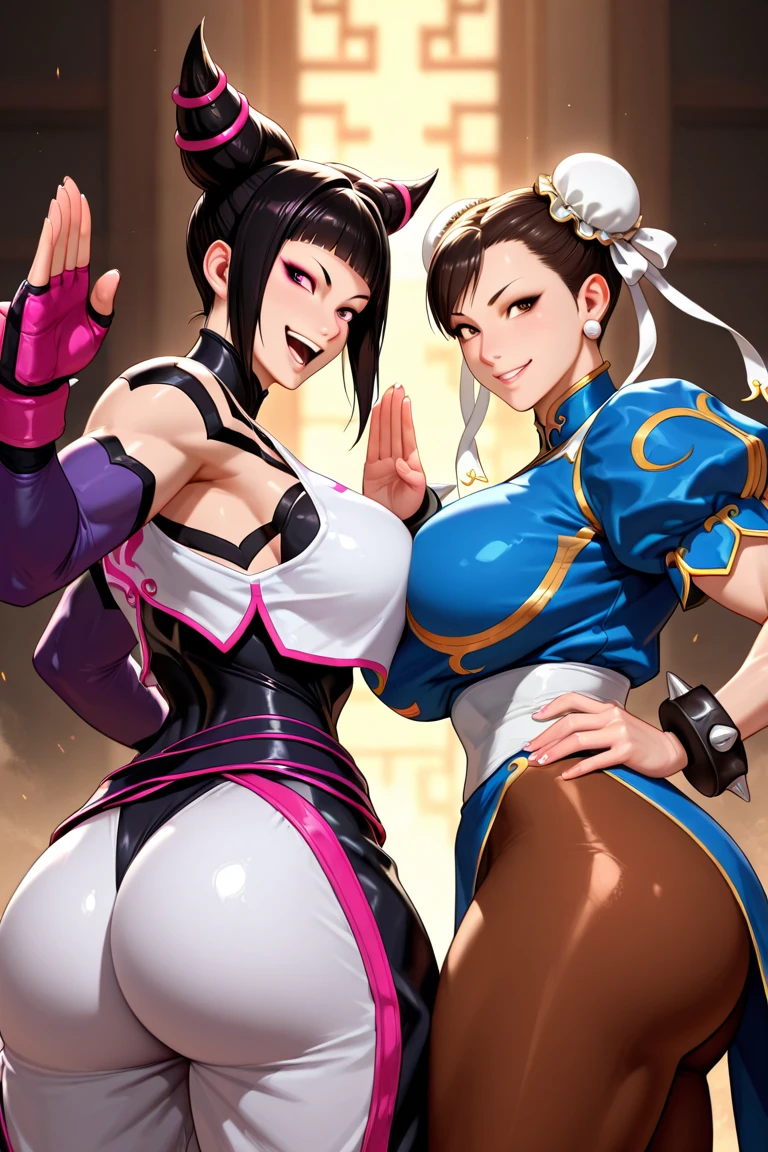 gran trasero, afromericana, hermosa, labios gruesos, voluminoso trasero, delgada, , pechos grandes y trasero enorme, thicc , voluminosa, gran cuerpo, ojos hermosos, milf, pin up, sticker, chunli, alta resolucion, pose con pespectiva, vista posterior