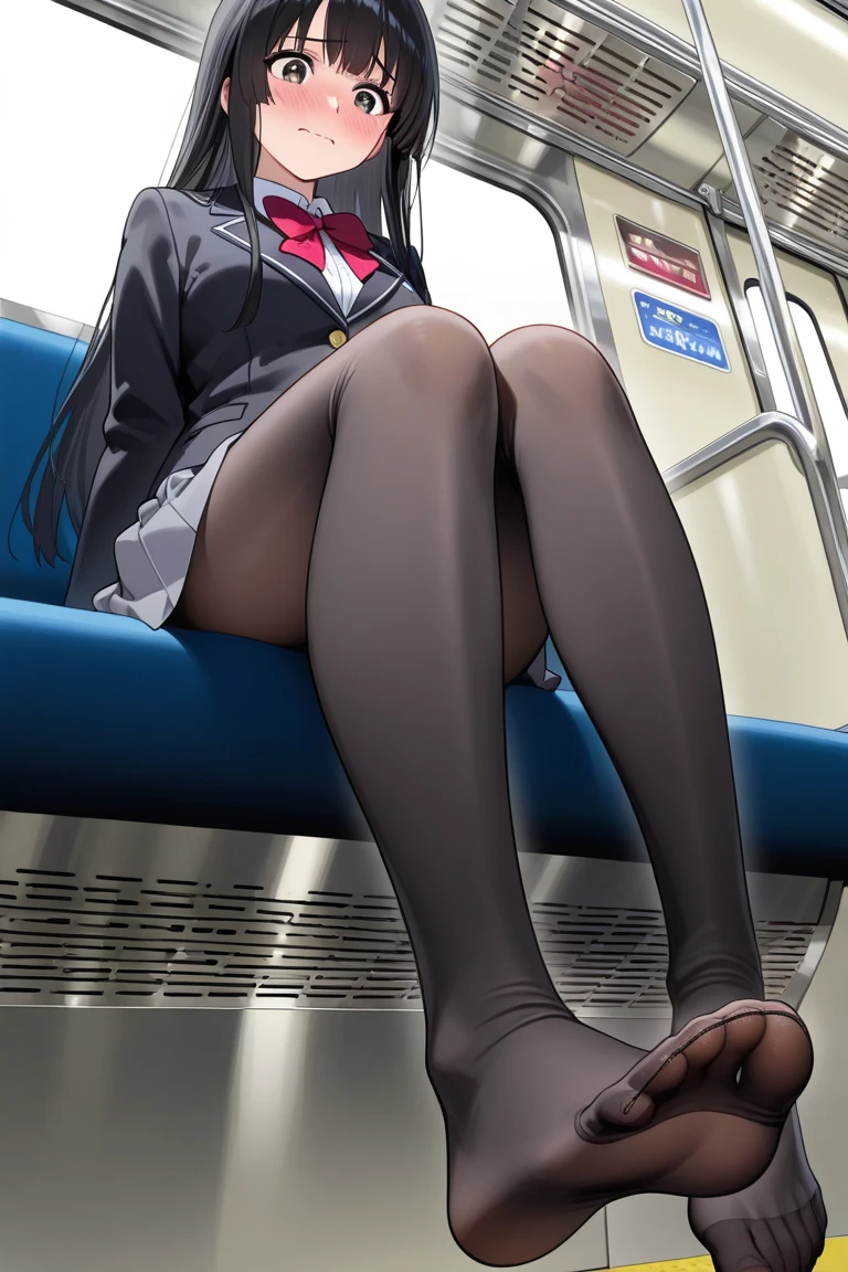 1girl, magical girl, panties,skirtlift,((upskirt)),((pantyshot)),(yellow panty),((Small panties)),((Thin panties)),(((See-through panties))),(((black pantyhose))),white race panty, ,Are crying,Anguished expression、Embarrassed look,8k,Realistic、Anime illustration,CG、masterpiece, best quality, 1 girl, solo, large breasts, office staff suit, jacket, pencil skirt, panties under black pantyhose, (show off panties:1.1), embarrassed, spread legs, sitting, office、Falling and spreading his legs、