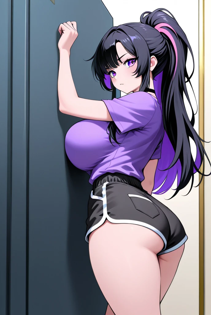 Dark skin, pink twintails、sagging breasts、being imprisoned、arms behind back、looking at viewer、tomboy、ultra-detailed、gleaming skin CG、mellow eyebrows、nsfw、huge nipples