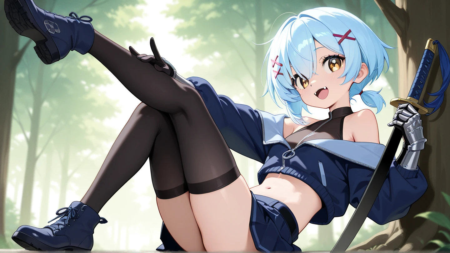 Panty shot,up skirt,(((white lace panties))),1girl, solo, boots, white footwear, short hair, purple eyes, thigh strap, hair ornament, hairclip, aqua hair, open mouth, smile, dress, long sleeves, looking at viewer, short dress, leaning forward, knee boots, blue background, thigh pouch, legs l, masterpiece ,8k unity wallpaper,anime key visual,highest quality, High resolution, unity 8k wallpaper, (shape:0.8), highly detailed face,highly detailed eye,glowing eyes , shiny skin,fine skin,white skin,dense skin,detailed hair,highly detailed legs,perfect lighting, Detailed CG, (perfect hands, perfect anatomy),High resolution,anime key visual,(Detailed wear ),slender limbs, delicate curves, dainty hands, tiny feet,figure:0.8,anime coloring,