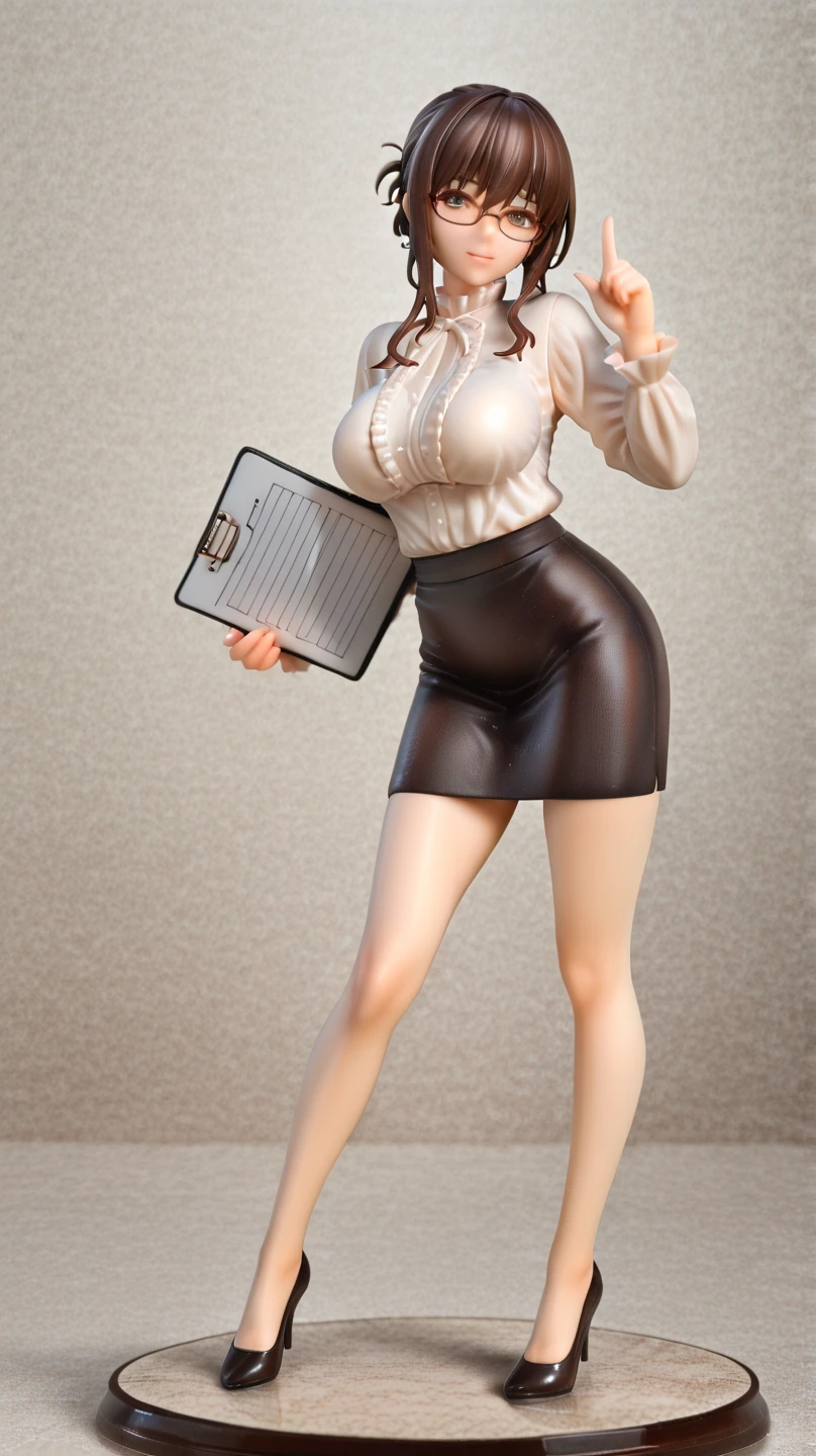 Close-up of a woman posing in a skirt and shirt, surreal full body figure, full body figure poster, Aly Fell and ArtGerm, full dress!, full cosplay, surreal schoolgirl, surreal schoolgirl, (highly detailed characters), range Murata and ArtGerm, extremely detailed Artgerm, complete art, big breasts