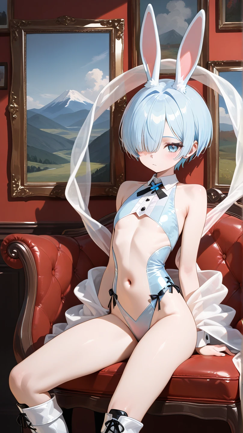 masterpiece, Highest quality, Rem, One Girl, lingerie,Beautiful Eyes,Blue Hair,whole body,Are standing