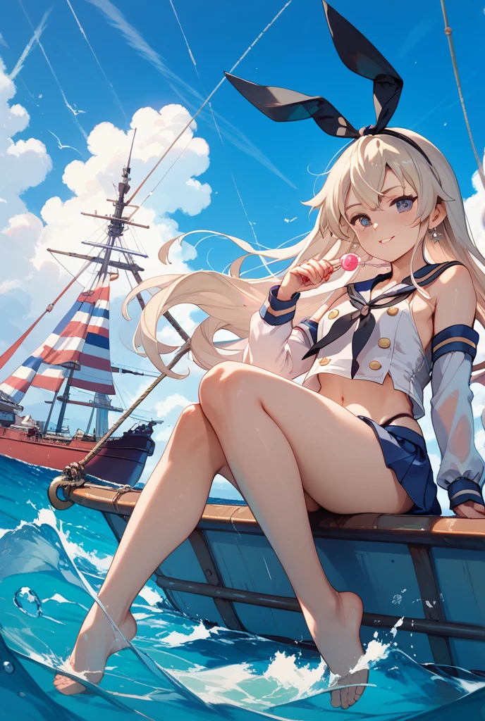 Ship This Shimakaze Smaller chest Rubbed Wet clothes Sheer little underpants Transparent --auto