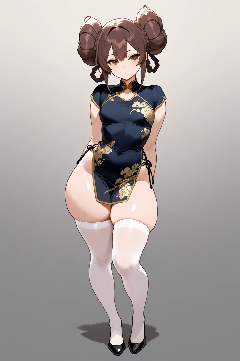 (masterpiece,best quality,ultra-detailed:1.6),illustration, solo,1girl,(full body),(black bodystocking:1.3),high heels,(sheongsam:1.2)