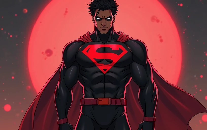 Create a young justice villain,he is as powerful as Superboy, it's black, has 1,76, with black attire made by Slade Wilson