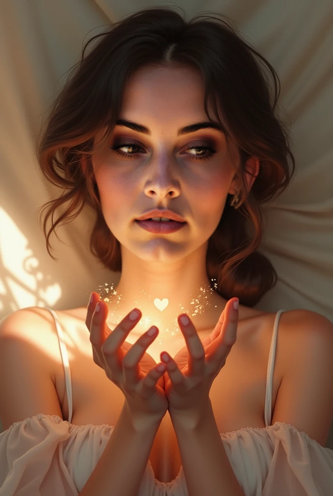 a latina american woman with dark hair and fair skin masturbating, detailed facial features, detailed hands, detailed body, high quality, ultra detailed, 8k, photorealistic, hyper detailed, elegant, sensual, warm lighting, soft tones, cinematic composition