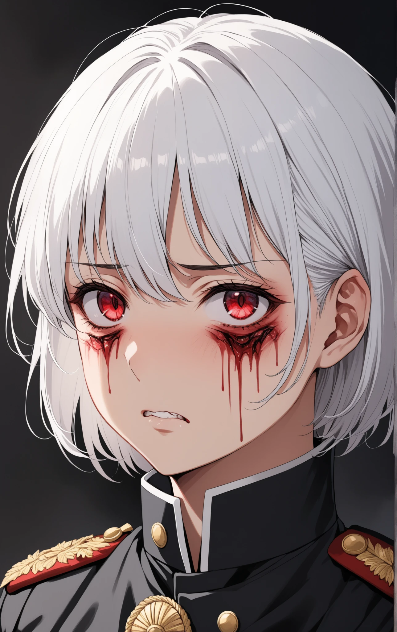 Gray Hair、girl、Troubled face、Bob、Lady、Blood