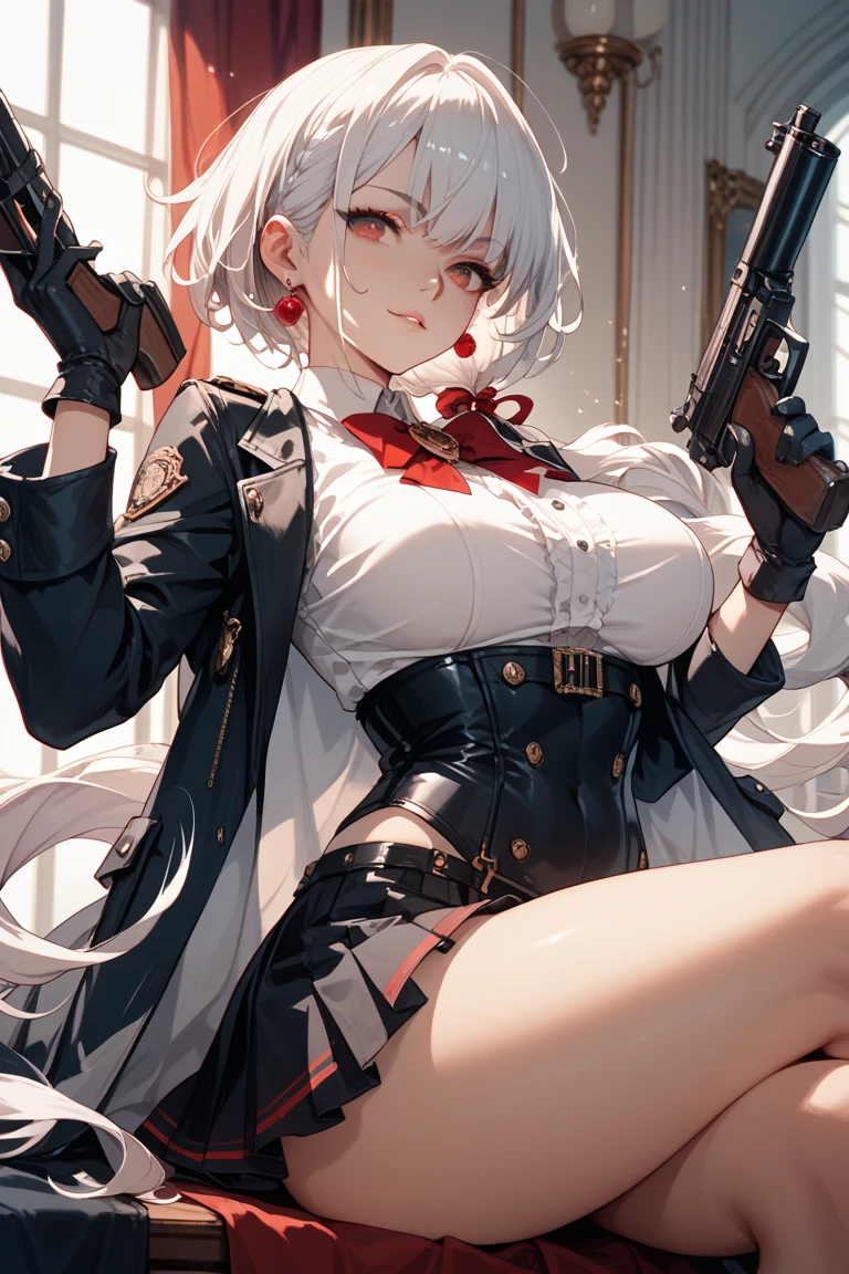 Hot
With guns in hand with sexy bra