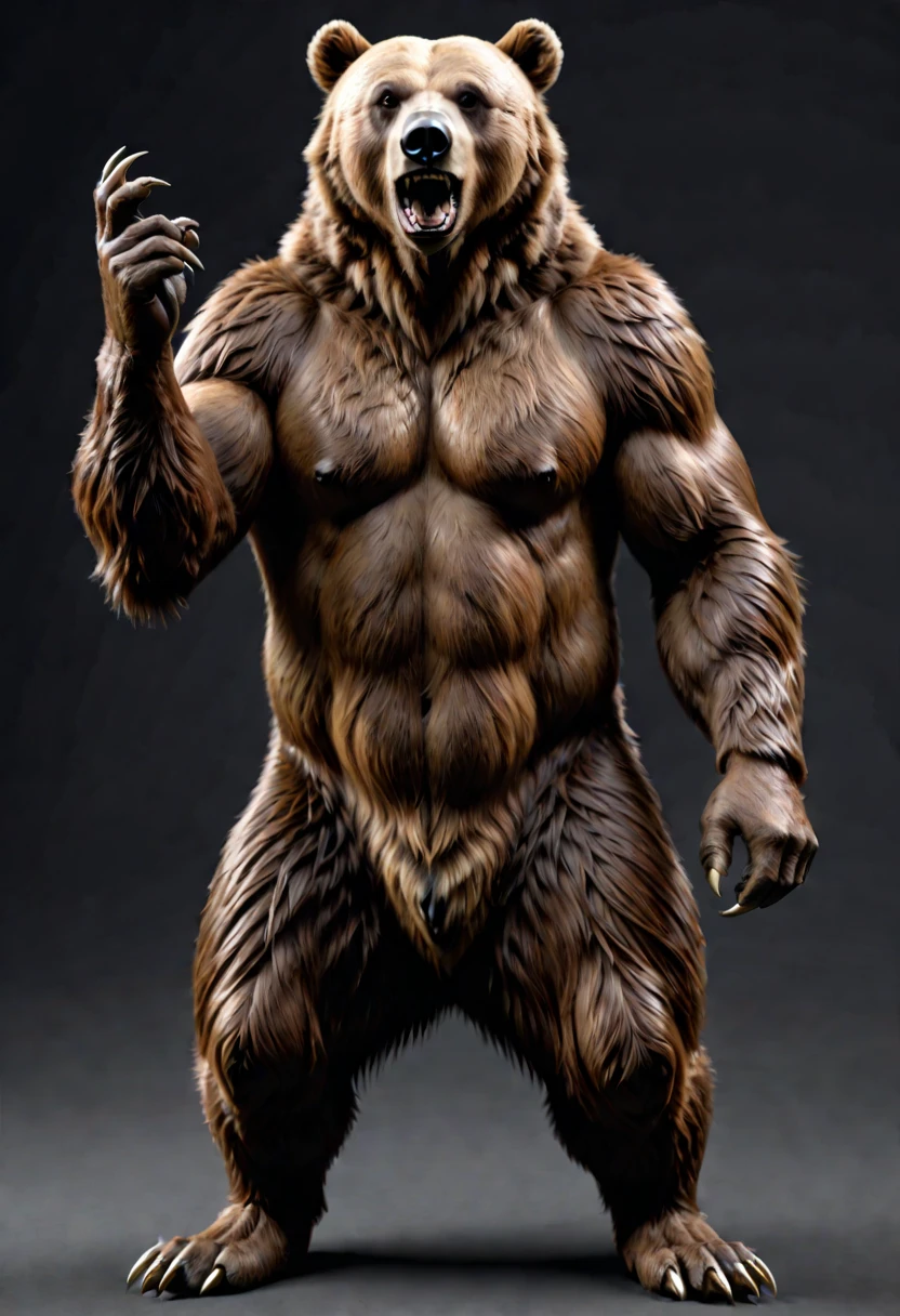 Furry with muscular marked jockstrap