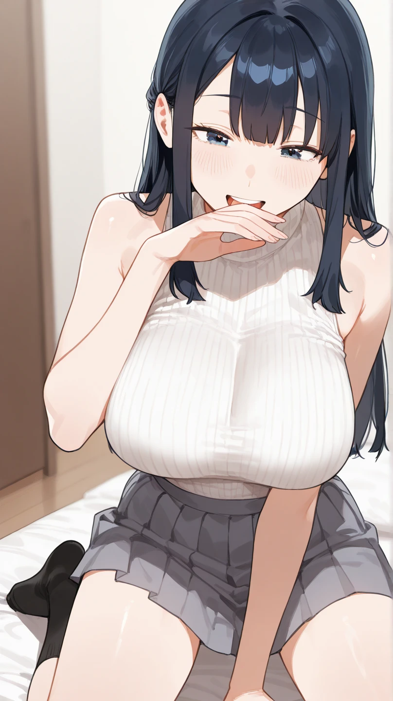 Perfect detail, Special details, highest quality,,expensive, woman,A satisfied smile 、Confident face,Overwhelming Dominance、Overwhelming power、Hall々And、Selfish Empress、Rich、Gentle、High school queen、Elegant face、round face、View Viewer, Black Hair, Long Hair, , Side bang, Partially exposed forehead, Dark brown eyes, Mature Body, Perfect body, Tolerant、Large Breasts,Big Ass.Sweaty body,、Open your mouth、、 blush, Cleavage White Shirt, , Black Skirt.,Gold Jewelry,Gold Bracelet,Gold Collar、 Luxurious crown,, necklace, Pursing your lips、Massage the breasts、 A light smile, Drunk, expensiveディテール, Depth of written boundary, 1080p, 16k, Awards, High resolution, highest quality, masterpiece, 超High resolution, Anatomically correct, Super detailed,,Huge breasts、Realistic、Perfect bodyライン、cute、school uniform eroticism Big breasts spilling out of lingerie White shirt ripped,On the bed Massage the breasts