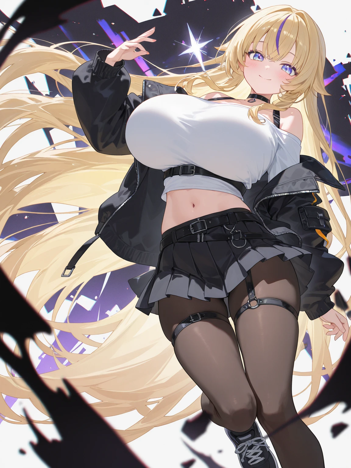 Anime Kawaii sexy Perfect Slim sensuous body large breast and huge thighs, An intricate and highly detailed illustration of anime (Young girl) ((best qualityer)), ((work of art)), (detailded:1.4), 3d, HDR (high-range dynamics), ray tracing, nvidia RTX, Super-resolution, Irreal 5, underground dispersal, PBR texturing, Post-processing, Anisotropic filtering, Depth of field, Maximum clarity and sharpness, Multilayer textures, Albedo and Specular Maps, Surface shading, Accurate simulation of light-material interaction, perfect proportions, octane rendering, two tone lighting, large aperture, Low ISO, White balance, (centred, scale to fit dimensions, rule of thirds), retina, super detaill, High details, high qualiy, awardwinning, best qualityer, high resolution, ultra HD, 8K CRU, (bright coloured:1.2), A European woman , Kristin Kreuk, 1 girl, (beautiful charming girl:1.6), breasts big, cute face, cute makeup, Long straight red hair, russet hair, (((black gold_eyeballs:1.3))), detailded symmetrical beautiful green human eyeballs, perfect big green human eyeballs, expressive eyeballs, big red limps, chubby one-armed woman, Big shy smile, glad, (delicate smile:1.4), detailded human hands, gold and black futurist uncovered belly skintight crop sport top and underpants, Microfiber Lycra Sports Shorts, zippered top and panties, slightly unzipped zipper, high tech knee high boots, revealing clothing, (detailded tactical gear:1.1), sensuous, appealing, slutty, seducer, erotic, full body posture standing, ela posa de forma dinâmica e sensuous, his captivating expression fixed directly on the camera, precise, anatomically correcte, texturized skin, background in port space, realisitic, futurist, Fantasyart, beautiful epic composition.