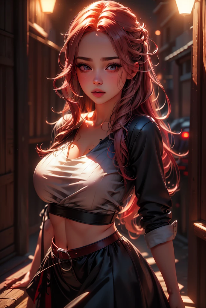bandeau, 1girl, festival rave, night, rays of light, eoc, delirium, highres, lens reflection, led, masterpiece, cinematic lighting, perfect skin, long and vivid colored hair, toned, cameltoe, focus on breasts, focus on legs