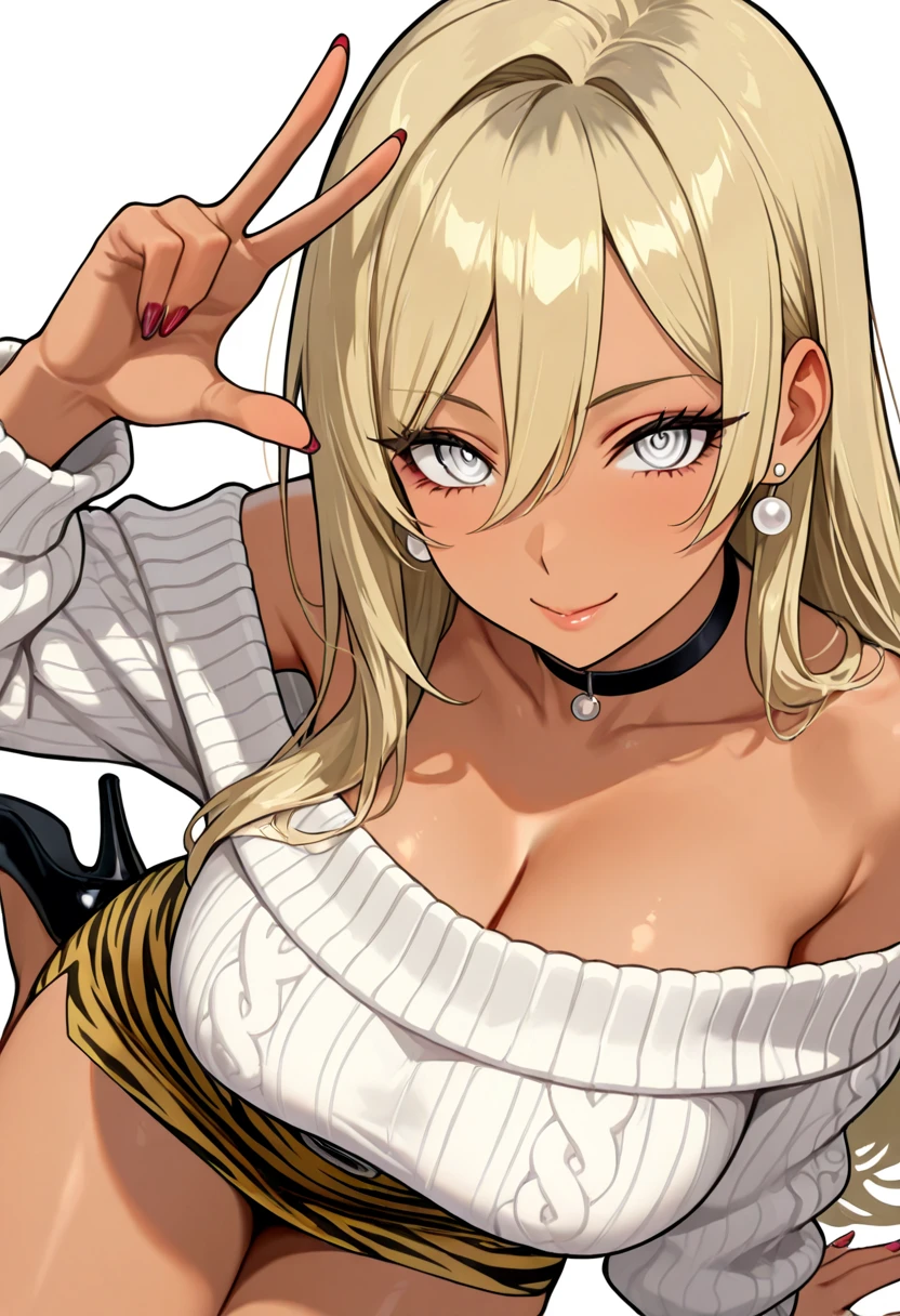 ((masterpiece)),(((best quality))),((character design sheet)), ((full body view)) illustration,Catalogue of sex slaves,1girl, thick thighs, ((detailed face:1.4)) Just the right kind of 14-year-old japanese sunburn kuro Gyaru for promiscuous sex friend, rough sketches, between breasts,big breasts,vaginal secretions,wearing an short apron without any clothes on and Chain of sex slaves,hair accessories,seductive grin smug,solid color backdrop, clean backdrop,