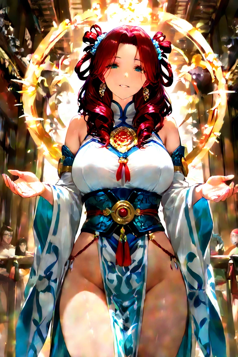 Fascinating anime, Highly detailed art gems, Beautiful and attractive anime woman, Anime Goddess, tits, Trending on cgstation, Detailed anime artwork, 8K high quality, detailed art, Ayaka Genshin Impact, Beautiful and attractive anime teen, Renji Murata and Artgerm, Beautiful and detailed anime art