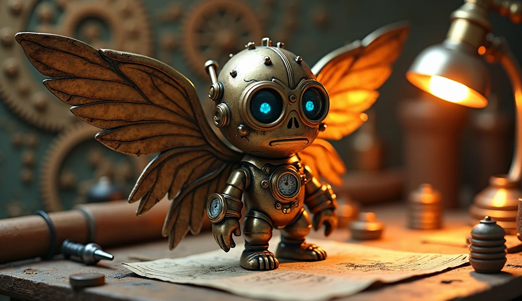 (knitted toy voodoo doll:1.5), (Voodoo Leonardo da Vinci:1.3), (Clothing: Renaissance inventor attire with gear patterns:1.0), (Accessories: enchanted notebook emitting a glowing light, floating mechanical wings:1.1), (background: innovative workshop with blueprints, gadgets, and an atmosphere of inventive genius:1.2), best quality, masterpiece, detailed soft oil painting, detailed background, dramatic cinematic lighting, soft edge lighting, professional, dramatic lighting, hard edge lighting, ultra quality, 4k,masterpiece, best quality, 8k, ultra highres, highres, extremely detailed