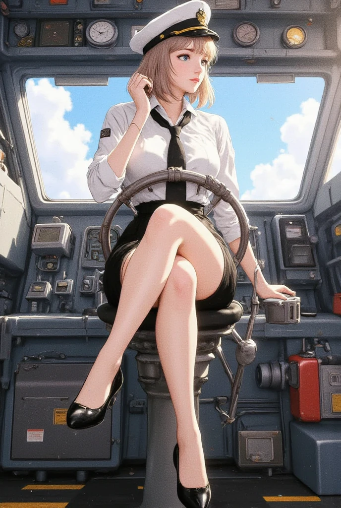 stewardess,,，Sexy Beauty，short  miko skirt，fullness --auto