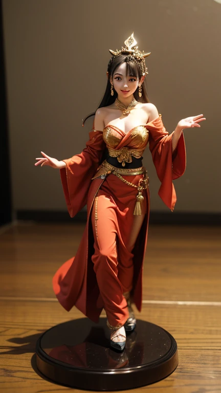 Filming location、Belly dancing in the palace。 
realistic、realistic and ultra-detailed finish、Create Highly Detailed CG Unity 8K。 
The model is slender and cute.、good style、small nose、 size。There is also a mature atmosphere.。 
her characteristics are、、Hairstyle Up Styling、A slightly brighter and softer trendy hair color。 
Pay attention to the fine details and the softness of the hair.。 
Please use a full body camera angle。 
Fashion style is、Wearing a belly dance costume。
