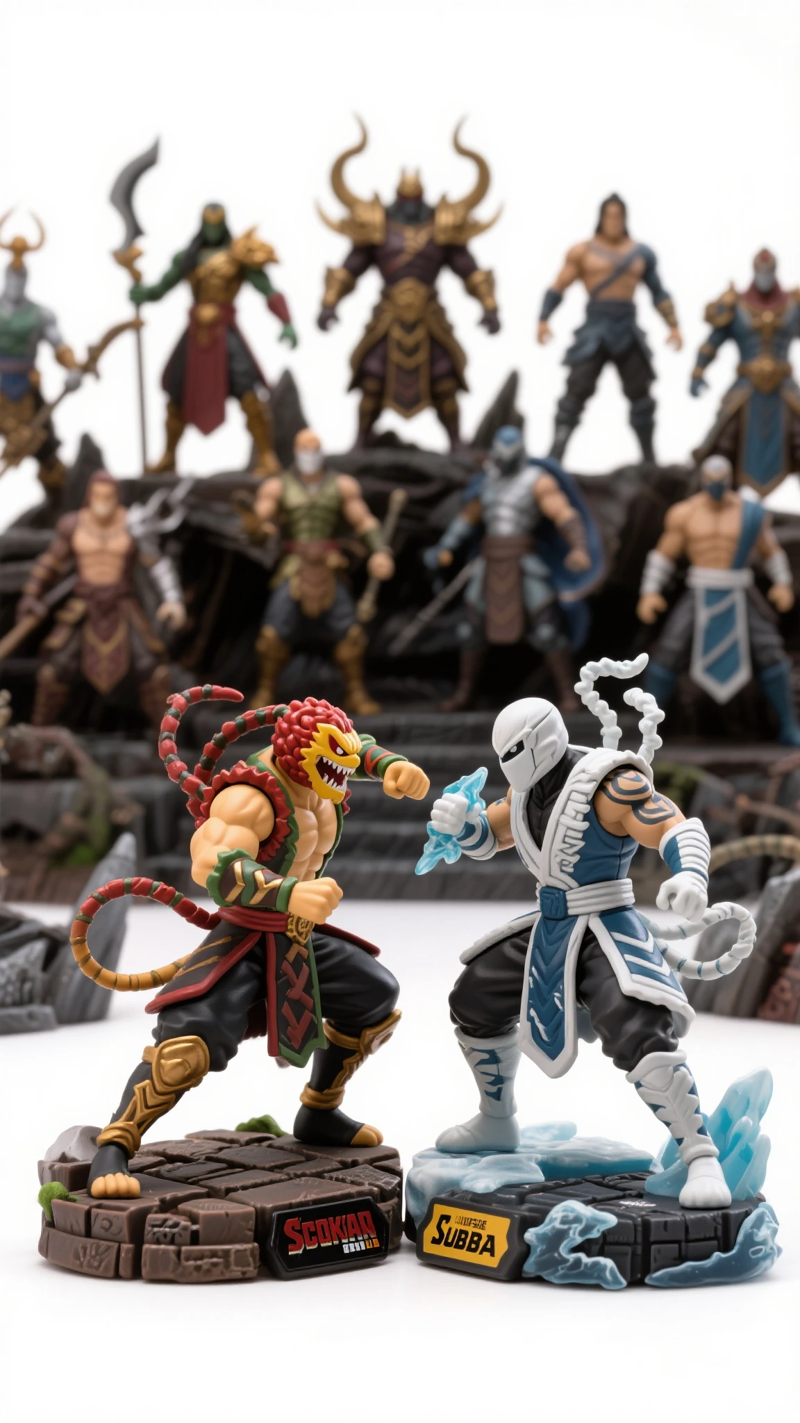 wide-shot photo, Fighting pose woman realistic Samurai character design, awesome concept art, epic camera shot, Mamoru Nagano, Yoshitaka Amano, Craig Mullins, Ian McQue, Tomino Sama art style, japanese kanji, skulls, Epic Ornate kusarigama, ornate kimono armor, floating red river, splashes in red color, creepy demons and yokai background abcdef12345 Fighting Pose style by (HeavenlyLord:1) (MicroFusion:1) (Airlock:1)