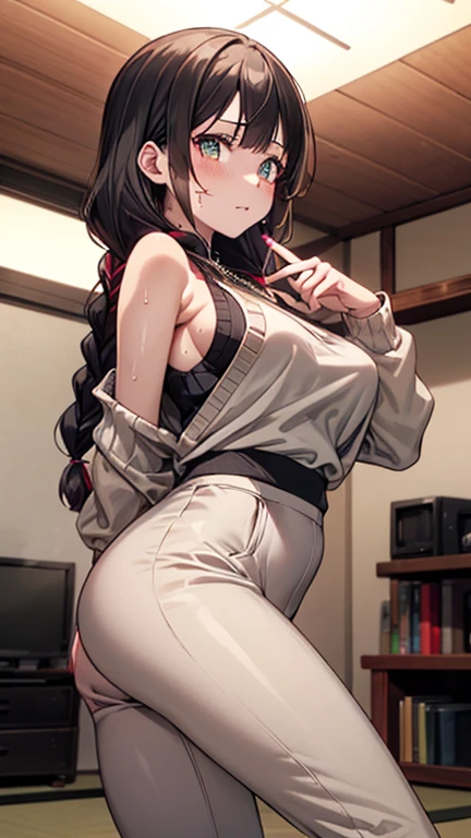 Hoshino, traje ninja, sexy, muslos grandes, pechos grandes, escote