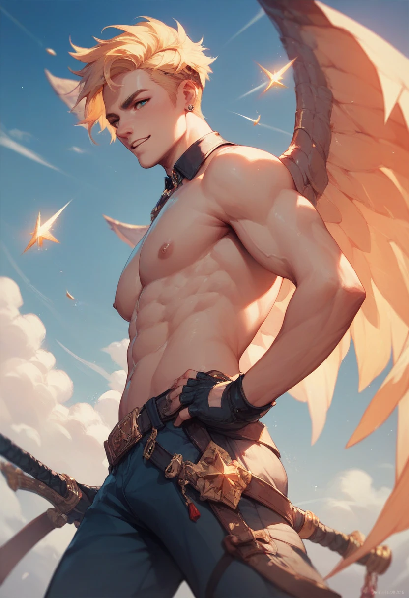 (2 characters - A majest young adult male blond celestial angel wearing an erotic tight angelic robe and a huge monstrous dominant satanic evil male deity having rough and wild sex), ((non-con)), NSFW, ((the huge monstrous dominant satanic evil deity is shoving his huge thick veiny cock up the young adult blond celestial angel’s butthole and teases him “you are an angel but you like satanic cock so much don’t you?”)), yaoi,