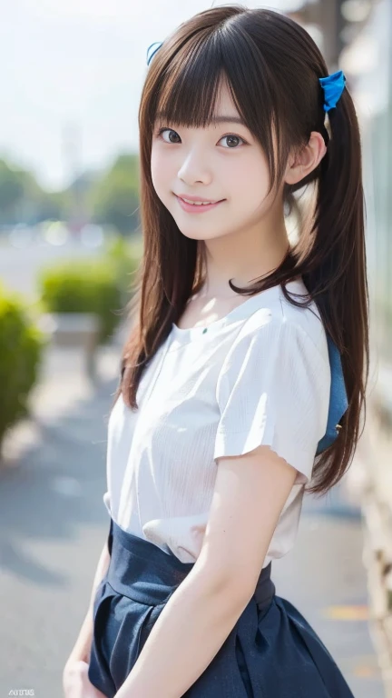 Innocent smile and gestures