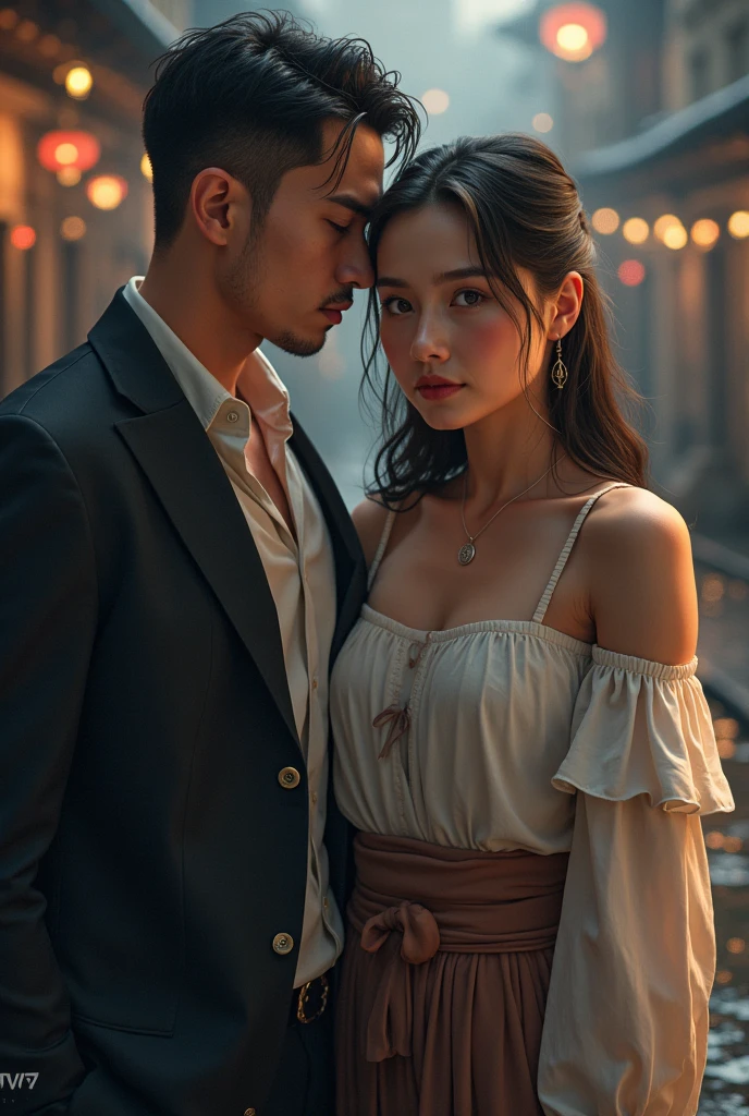 Male painter and female model