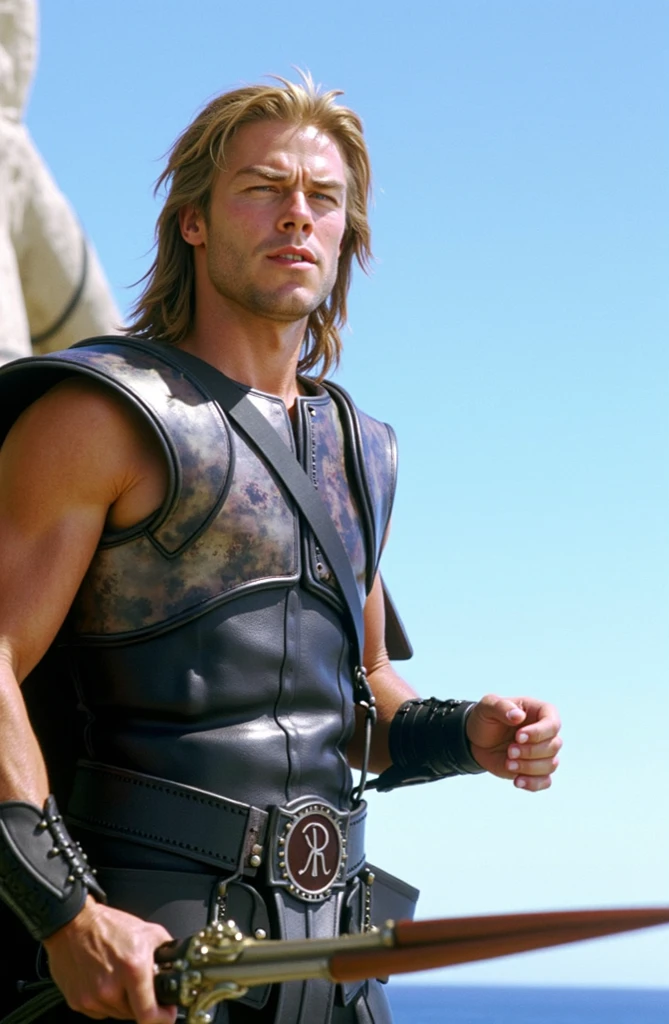 photo of the Caucasian warrior Aragorn from Lord of the Rings, film grain