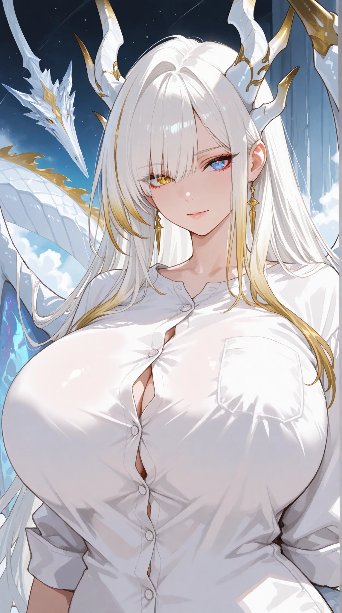 ((Highest quality)), ((masterpiece)), (detailed), Browsing Caution,One person,Embarrassing,(cry:1.3),(Put your hands on your crotch),Big Breasts,Golden spherical earrings,Silver Hair,Angel,Magical Heart Tattoo,naked