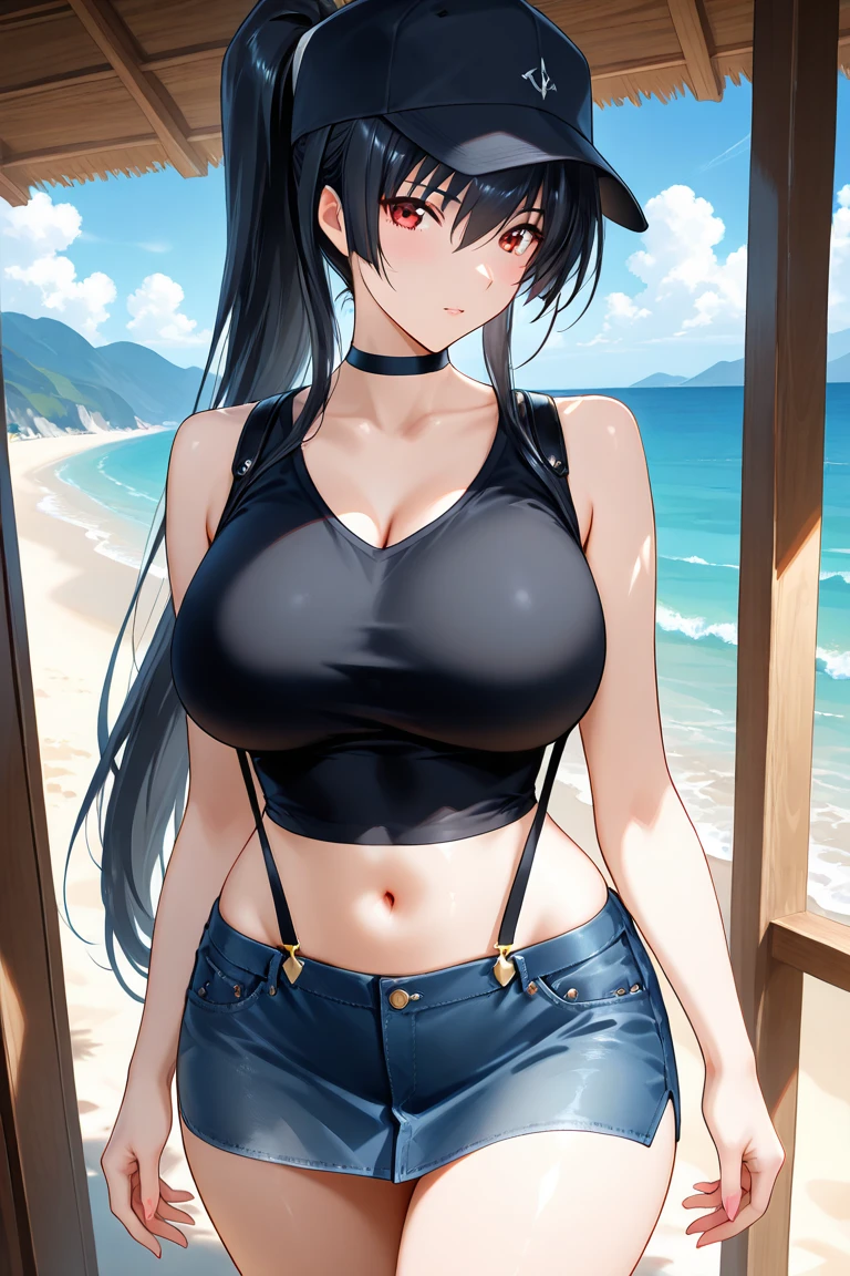 Tifa Lockhart, Photorealistic mature female, (((south of France Beach))), (((wearing tight crop top with a lot of exposed cleavage and tight hot pants))), Detailed skin, detailed body, Natural Skin Texture, realistic skin, skin pores, intricate detail, raw photo, lifelike rendering, immersive atmosphere, chiaroscuro, moody lighting, perfect female body, ((mid shot))