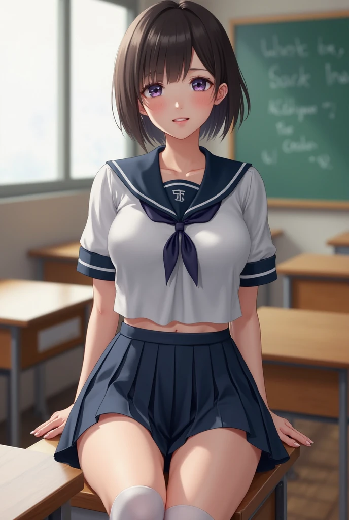 pieces fly、masterpiece、highest quality、Super detailed、High resolution、High resolution、8K portrait、Unity 8k壁紙のHigh resolutionCG、unity 8k wallpaper、cute type little:1.5、:1.5、Highly detailed CG unity 8k wallpaper、realistic、real person、cute type little、 portrait photography、shiny skin、High resolution、(16 years old:1.2)、(1 girl)、beautiful clear eyes、very detailed explanation、delicate face、nice lips、slender body、Big breasts and a narrow waist、thin legs、(classroom:1.6)、1 girl, cute type, perfect face, seriously, (blush:1.5),(light brown bob hair:1.5),((there are many people nearby:1.4)),(small breasts:1.5)(school uniform:1.2))((clothing lift:1.5))), (((I have nipples))), Detailed description vagina,膣を表示spread legs:1.2),spread (Orgasm in the vagina:1.5))