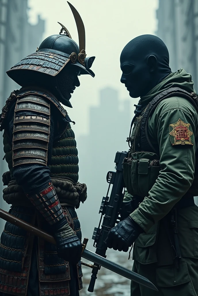 no human,dark,izakaya,japan,middle ages,monochrome,castle,science fiction,predator,yautja,ninja