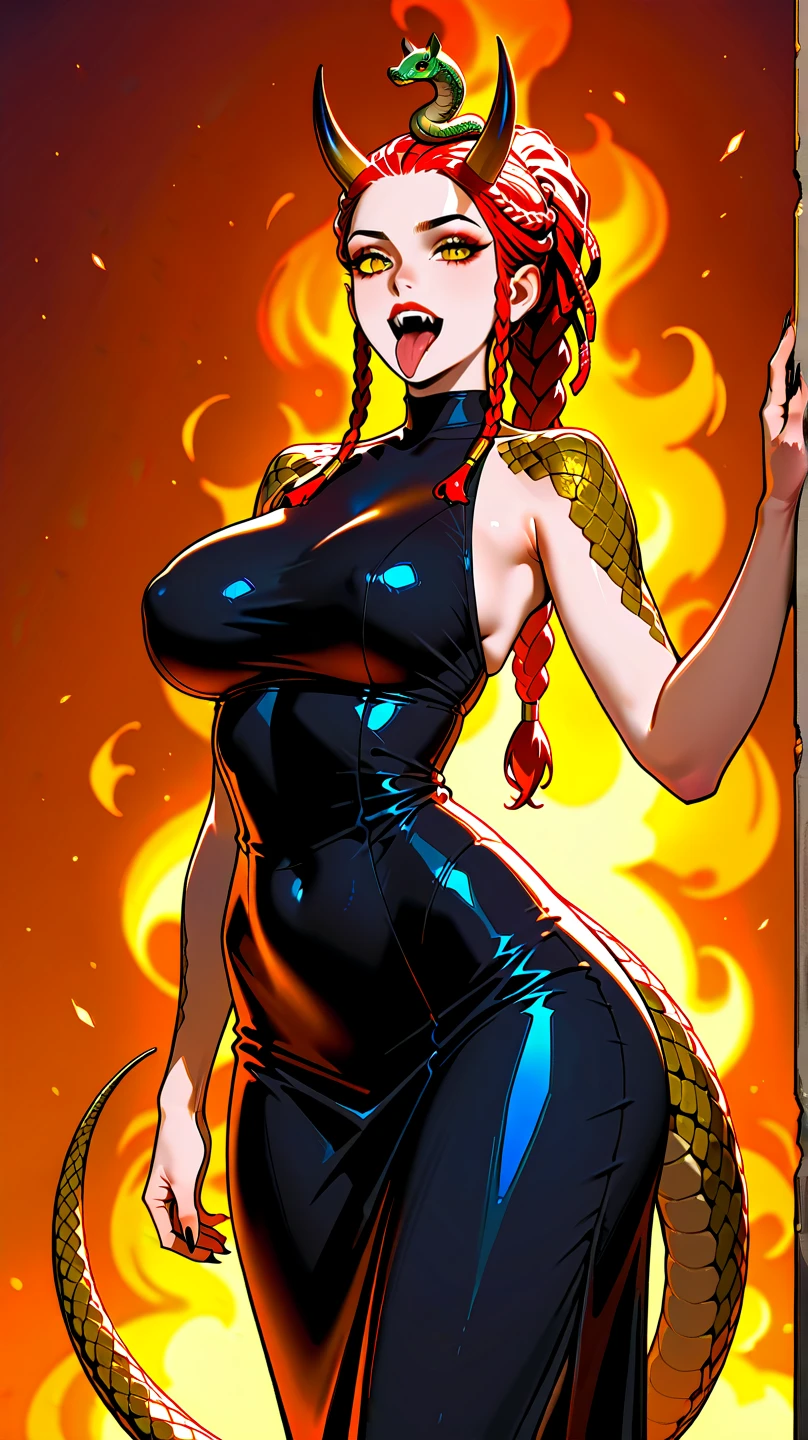 ((high detailed, best quality, 4k, masterpiece, hd:1.3)), ((best quality)), (((HD))), (((8k))), (ultraDH), (ultra HD), Princess Daisy, blue eyes, BREAK blue eyes, seductive, attractive, smooth anime cg art, 36C breasts, long legs, vivid colors, detailed digital art, slim body, perfect skin, dark blonde hair, long hair, blonde hair, blonde hair, BREAK crown, cleavage, 36C cleavage, looking at viewer, BREAK looking at viewer, extremely detailed face, red santa suit, red santa claus suit, santa claus suit, earrings, gem, dark black makeup lips, dark gothic eyeshadows, dark eyeshadows, black eyeshadows, black sexy lips, black lips, (dark:1.2), dark lips, very dark lips, (perfect hands, perfect anatomy), black makeup, black medium lips, black thick lips, detailed fingers, five fingers per hand, 5 fingers, (1 girl), detailed lips, detailed black lips, black painted lips, gothic painted lips, BREAK night, night sky, (breast focus), (arms outstreched:1.2), (from above:1.1), (breasts out:1.3), (off shoulder:1.1), (white horns), (dress), inside a lava castle, she inside a sea of lava, she bathing in lava, full body, perfect long legs, perfect foots, legs and foots into the lava, (((gigantic breasts)))
