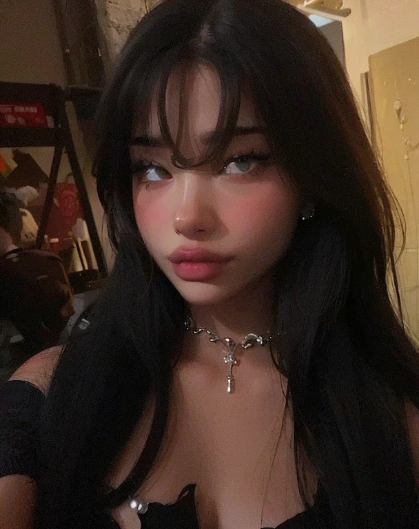 curvy woman with long black hair and head piercings, sharp black eyebrows, black eyebrows, longer eyebrows, dark eyebrows, straight eyebrows, com tatuagem facial, ela looks like a mixture of dirt, tthin eyebrows, big eyebrows, with rune tattoos on his face, wild eyebrows, heavy eyebrows, sharp eyebrows, looks like a mixture of dirt