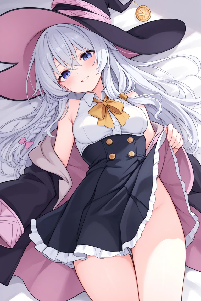 masterpiece, Top quality, Ultra high definition, Maximum resolution, Very detailed, Clean skin, Anime, Flipping panties with hands, Flipping bra with hands, Pulling clothes with hands, Full body, Nude, Slender, Very cute, Young face, 13 year old girl, Red eyes, Semi-long hair, Silver hair, Braided hair, Lying down, Wide open legs, Raised legs, Flipping clothes with hands, Twisting clothes with hands, White costume, rabbit ears, bunny girl, semi-undressed, wet clothes, wet body, thin-skinned clothes, clothes with visible tips of breasts, sweat, breasts protruding from clothes, clothes with sheer tummy, under breasts, embarrassing, blush, show off, cleavage, crotch shows through, areola see-through, pubic area open, open, pubic area visible, vaginal launch, minora, penetration, white liquid, with two men